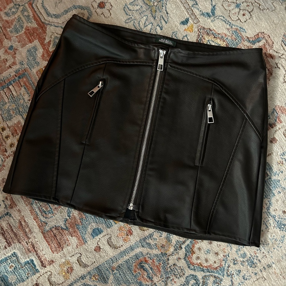 Wild Fable Black Faux Leather Pencil Skirt